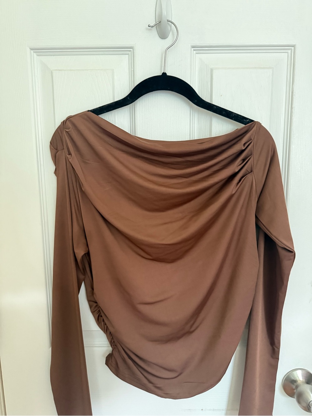 Amazon Womens Draped Tunic Top in Brown